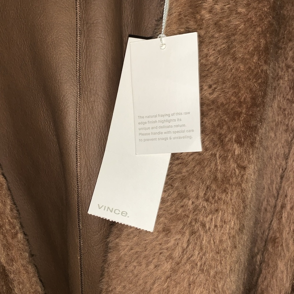Vince NWT Real Shearling Reversible Belted Long Coat - Picture 5 of 15